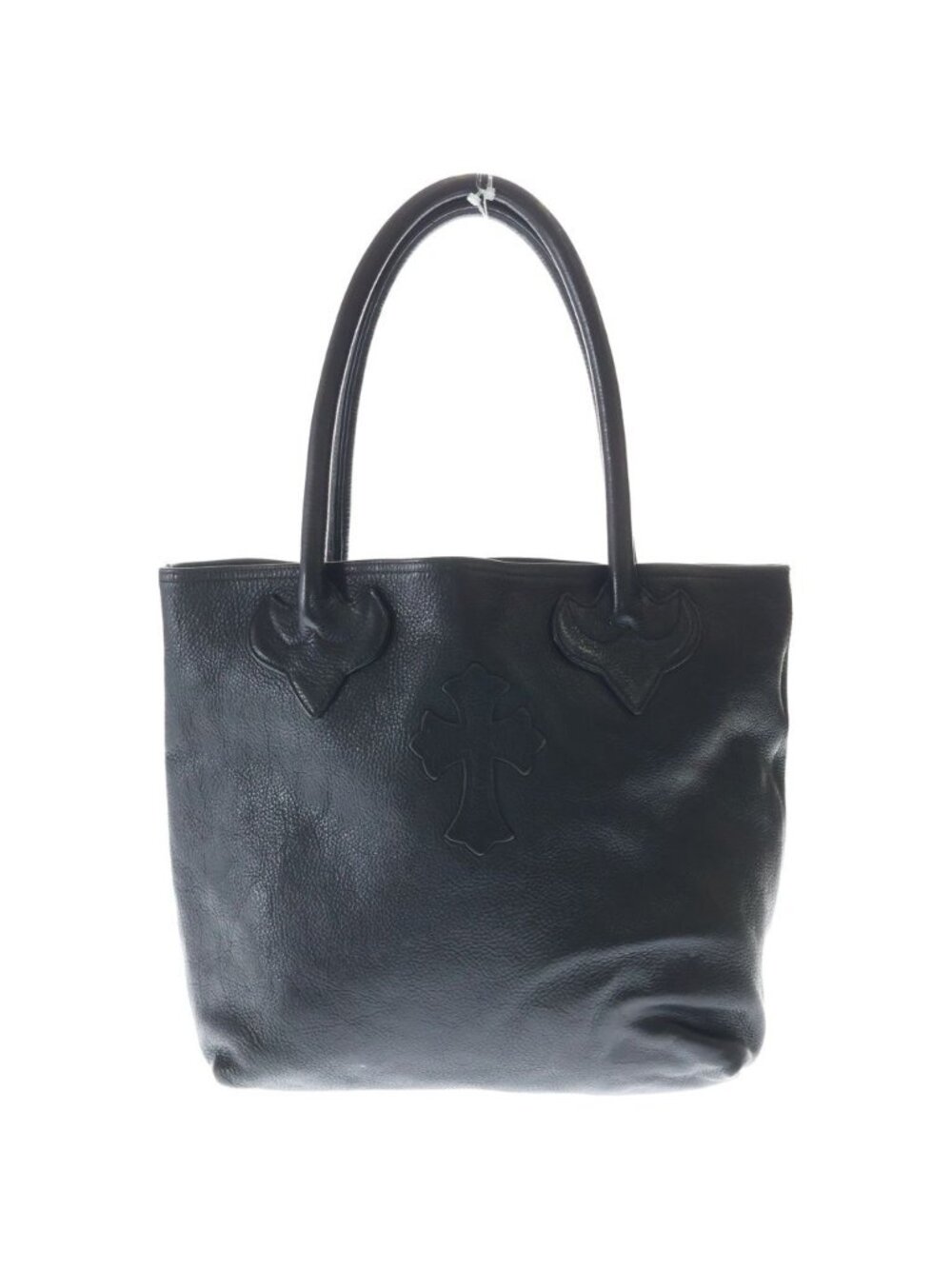 Chrome Hearts FS Tote Bag Leather Black with Cross Patch